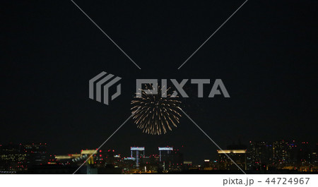 割物 菊 東京の夜景に打ち上がる花火 割物 菊 東京の夜景に打ち上がる花火 44724967