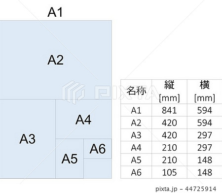 紙のサイズ 44725914