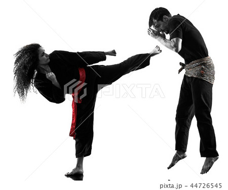 woman Kung Fu Pencak Silat isolated woman Kung Fu Pencak Silat isolated 44726545