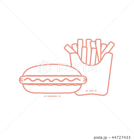 French fries and hot dogs Harmful eating habits. 44727433