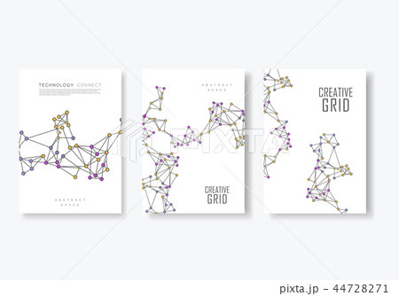 Brochure template with design from connected lines and points 44728271