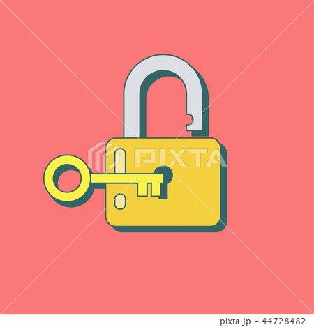 Lock open in flat style. 44728482