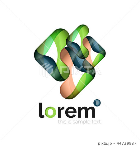 Abstract geometric logo created with overlapping smooth shapes 44729937