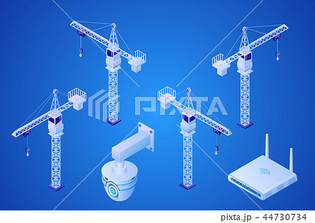 Construction Site Tools Isometric Vector Icons Set Construction Site Tools Isometric Vector Icons Set 44730734