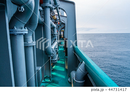 View from ship or vessel deck to open sea - beautiful seascape View from ship or vessel deck to open sea - beautiful seascape 44731417