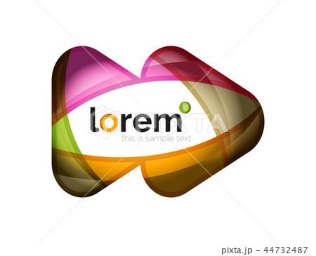 Geometric logo design convergence idea, modern composition of color abstract shapes 44732487