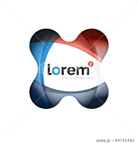 Geometric logo design convergence idea, modern composition of color abstract shapes 44732492