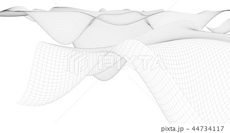 Abstract terrain wireframe landscape background. 44734117