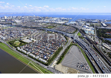 郊外の住宅地／浦安市舞浜周辺空撮 44735633