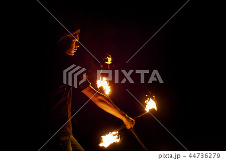 Fire show. Dance with Staff Fire show. Dance with Staff 44736279