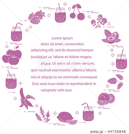 Jar with smoothies and ingredients for smoothie Jar with smoothies and ingredients for smoothie 44736848