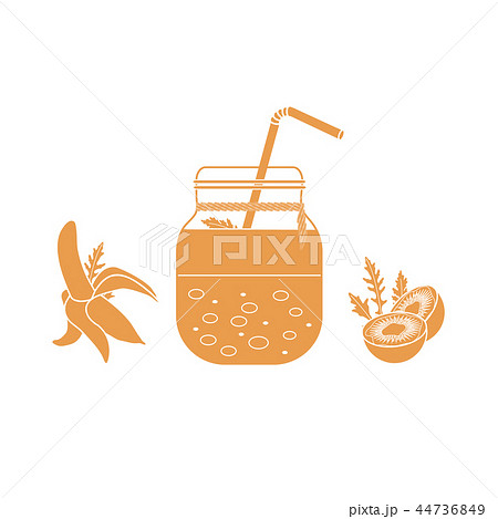 Jar with smoothies and ingredients for smoothie Jar with smoothies and ingredients for smoothie 44736849