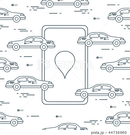 Taxi pattern with taxi mobile app 44736960