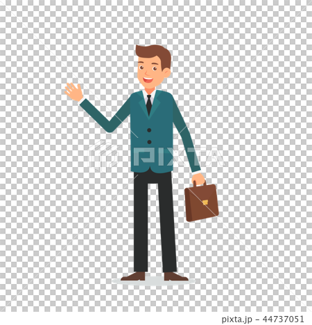 Businessman character cartoon greeting Businessman character cartoon greeting 44737051