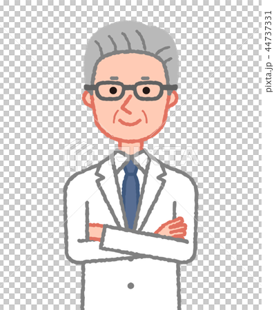 腕組みをする白衣姿の男性 44737331