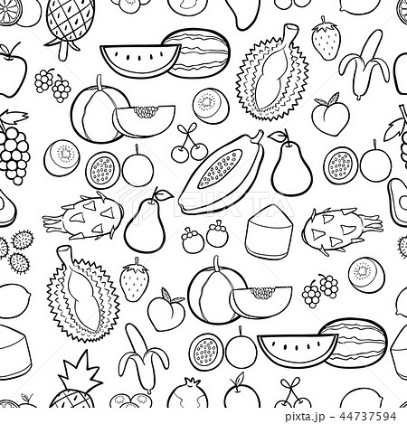 Fruit in hand drawn seamless pattern background Fruit in hand drawn seamless pattern background 44737594