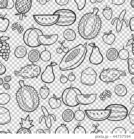 Fruit in hand drawn seamless pattern background Fruit in hand drawn seamless pattern background 44737594