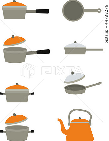 キッチン用品 鍋 フライパン やかん のイラスト素材
