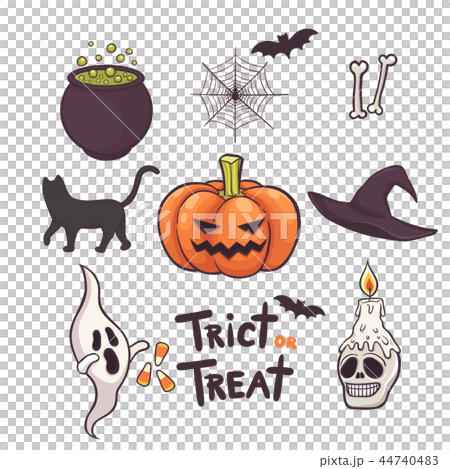 Set of Halloween elements hand drawn vector Set of Halloween elements hand drawn vector 44740483