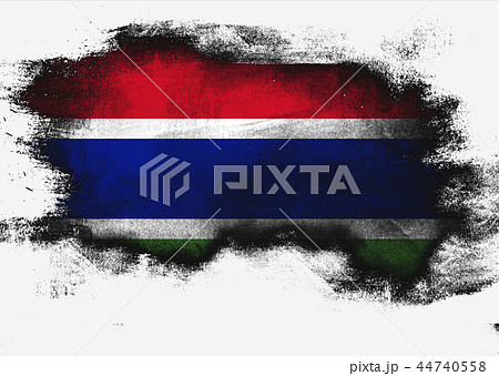 Gambia flag painted with brush 44740558