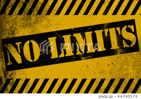 No limits sign yellow with stripes No limits sign yellow with stripes 44740574