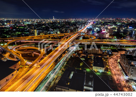 高速道路の夜景 高速道路の夜景 44743002