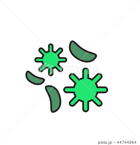 Microbe, bacterium, virus. Cartoon design icon. Flat vector illustration. Isolated on white 44744064
