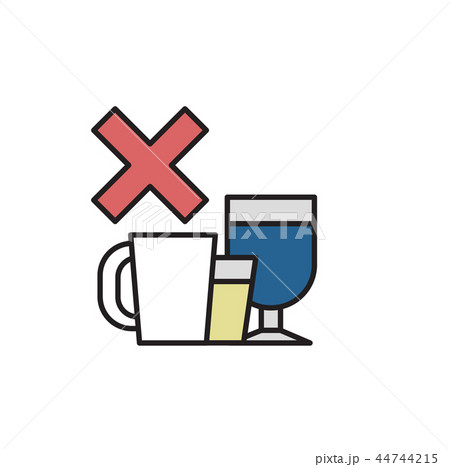 Say No to Alcohol and Caffeine. Alcohol, Caffeine free. Flat vector illustration. Isolated on white 44744215