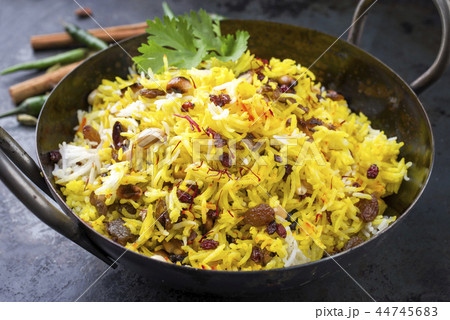 Indian vegetarian biryani rice 44745683