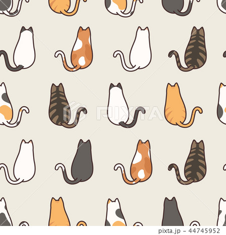 Cute cat sitting seamless pattern background Cute cat sitting seamless pattern background 44745952