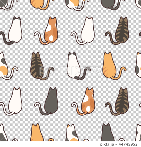Cute cat sitting seamless pattern background Cute cat sitting seamless pattern background 44745952