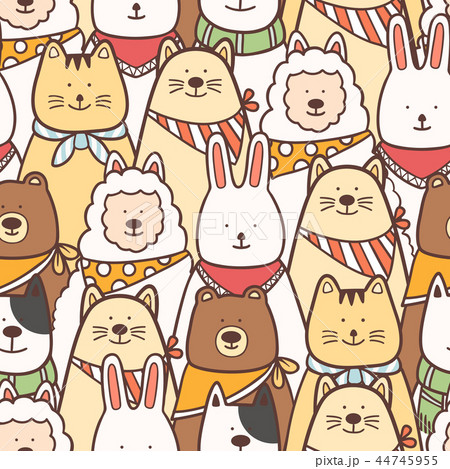 Colorful animals seamless pattern background Colorful animals seamless pattern background 44745955