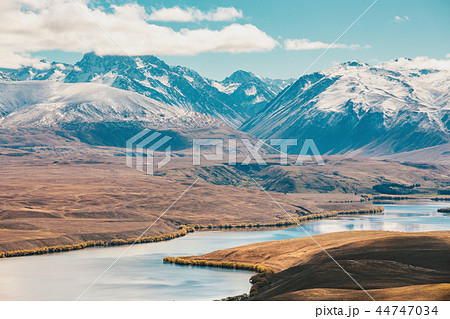 View of Lake Tekapo from Mount John, NZ 44747034