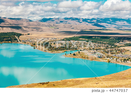 View of Lake Tekapo from Mount John, NZ 44747037