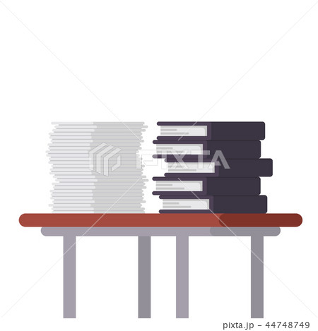 Documents and file folders on the table vector Documents and file folders on the table vector 44748749