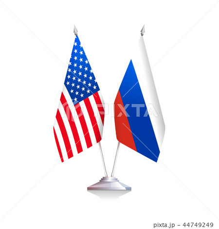 Flags of USA and Russia on white background 44749249