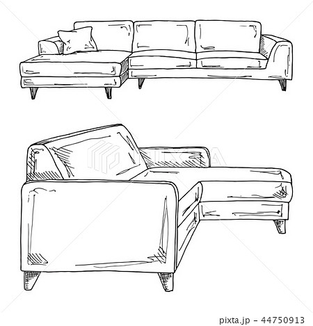 Set Of Sofas Isolated On White Background のイラスト素材