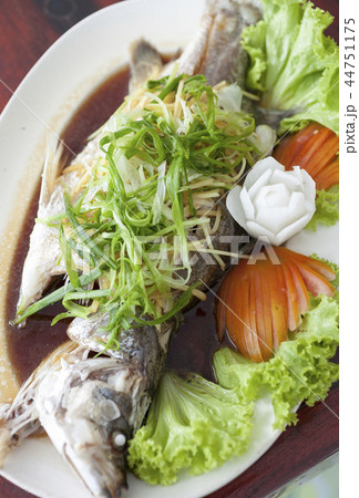 Streamed Snapper fish with Chinese sauce. 44751175