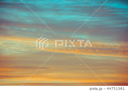 blue and orange sky clouds at sunset or sunrise. blue and orange sky clouds at sunset or sunrise. 44751361