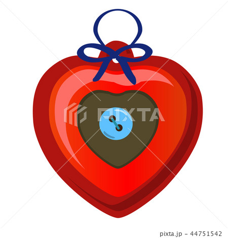 Christmas toy in the form of a red heart with blue button isolated on white background. Vector Christmas toy in the form of a red heart with blue button isolated on white background. Vector 44751542