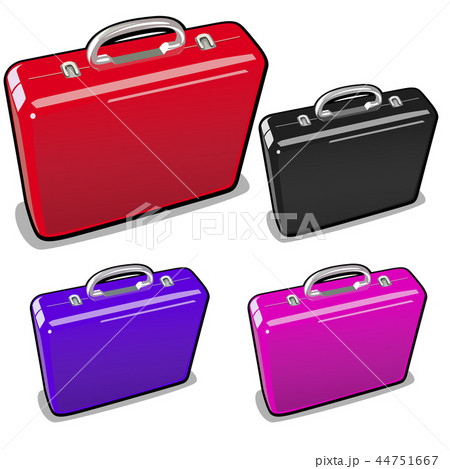 A set of briefcases in different colors isolated on a white background. Vector illustration. 44751667