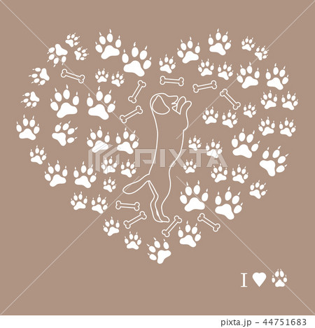 dog standing on its hind legs silhouette on a 44751683