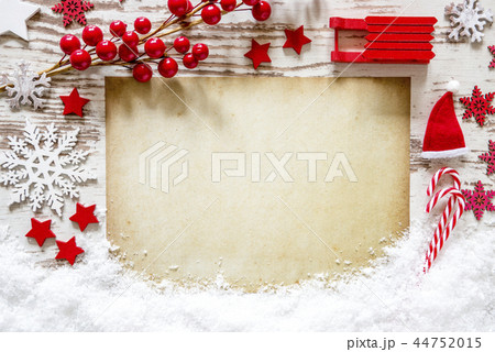 Christmas Flat Lay, Paper With Copy Space Christmas Flat Lay, Paper With Copy Space 44752015