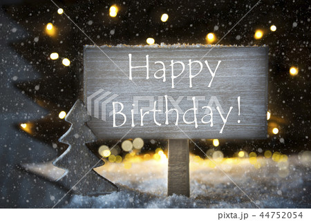 White Christmas Tree, Text Happy Birthday 44752054