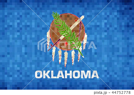 Abstract grunge mosaic flag of Oklahoma 44752778