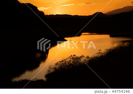 染まる湖畔 44754198