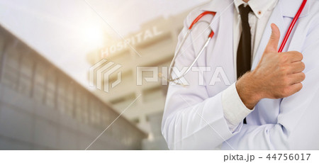 Young male doctor working at the hospital. 44756017