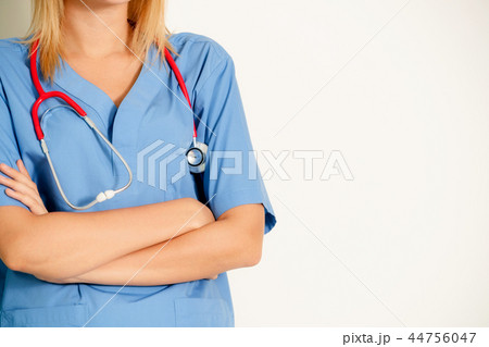 Woman doctor working at the hospital office. 44756047