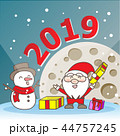 Santa Claus and snowman 44757245