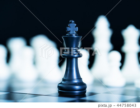 Close up chess pieces on chessboard 44758043